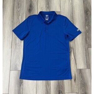 Reebok Blue Short Sleeve Performance Polo Mens Sz Small Stretch Vented Sides
